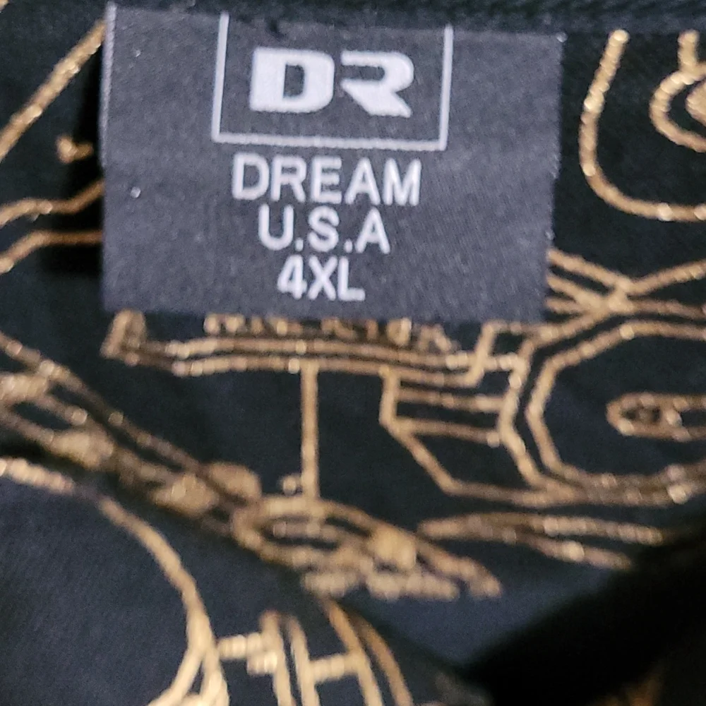 Men's Print Black Gold Shirt  SIZE 4X - Picture 2 of 5